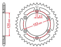 GROSSKOPF PROMOCJA ZĘBATKA TYLNA ALUMINIOWA KOLOR CZARNY 289 46 HONDA CR/CRF '83-'22, BETA RR '13-'22 (JTR210.46)