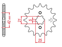 GROSSKOPF PROMOCJA ZĘBATKA PRZEDNIA 569 15 YAMAHA YZ 250 '80-'98, YFZ 350 BANSHEE '89-'06 KAWASAKI KX 250 '87-'96, KX 500 '87-'04 (JTF569.15) (+1)