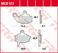 TRW LUCAS ZF KLOCKI HAMULCOWE KH130 ORGANIC KAWASAKI KX 125/250/500 '87-'88, KLR 650 '87-'88, PRZÓD