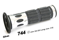 PROGRIP MANETKI PG744 SCOOTER ALU (22+25MM, DŁ.115MM) KOLOR SREBRNY (JEDNOSKŁADNIKOWE) (744-120) WYPRZEDAŻ