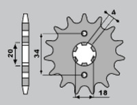 GROSSKOPF WYPRZEDAŻ ZĘBATKA PRZEDNIA 259 14 HONDA XL125S, DAELIM 125 (JTF259.14) (ŁAŃC. 428) (25914JT)