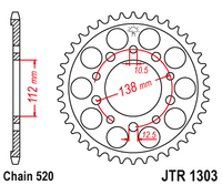 JT ZĘBATKA TYLNA 4384 43 HONDA CBR 600 '91-'98, CBR 600 '11-'14, CBR 900 RR FIREBLADE '93-'98 (JJTR1303.43) (ŁAŃC. 520)