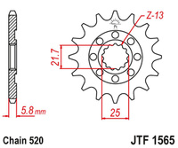 JT ZĘBATKA PRZEDNIA 2141 12 KAWASAKI KXF 450 '06-20' KLX 450 '08-20' (214112JT) (ŁAŃC. 520)