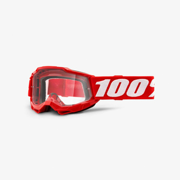 100 PROCENT (2022) ACCURI 2 YOUTH GOGGLE RED - CLEAR LENS - GOGLE ACCURI 2 YOUTH KOLOR CZERWONY/BIAŁY SZYBKA PRZEŹROCZYSTA STARY KOD: 50321-101-03