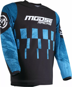 KOSZULKA MOOSE QUALIFIER 2XL MĘSKA BLUZA OFFROAD, CZARNO-NIEBIESKA