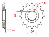 GROSSKOPF PROMOCJA ZĘBATKA PRZEDNIA 579 16 YAMAHA FZ1/FZS 1000 FAZER '01-'05, YZF R1 '98-'03 (JTF579.16)