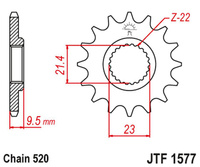 JT ZĘBATKA PRZEDNIA 441 15 YAMAHA XT 600 '99-03' TT600 '04' (GRUBOŚĆ 9.5MM) (44115JT) (ŁAŃC. 520)