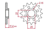 GROSSKOPF PROMOCJA ZĘBATKA PRZEDNIA 1252 15 LC4 400/600/620/640/690 (JTF1902.15)