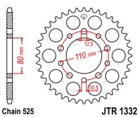 JT ZĘBATKA TYLNA 4350 40 HONDA CB 500 '94-'03, CB 750F '93-'03 (JTR1332.40ZBK)* (ŁAŃC. 525) KOLOR CZARNY