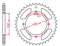 GROSSKOPF PROMOCJA ZĘBATKA TYLNA ALUMINIOWA KOLOR ZIELONY 467 52 KAWASAKI KX 80 '98-'00, KX 85 '01-'20, KX 100 '00-'21 (JTR461.52) (ŁAŃC. 420)