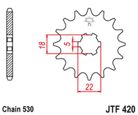 JT ZĘBATKA PRZEDNIA 420 15 SUZUKI GT 500 '75-78', T500 '68-75' (42015JT) (ŁAŃC. 530) NA ZAMÓWIENIE