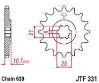 JT ZĘBATKA PRZEDNIA 288 15 HONDA CB 750 F/K '77-78' (28815JT) (ŁAŃC. 630) NA ZAMÓWIENIE