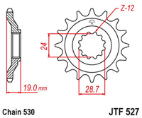 JT ZĘBATKA PRZEDNIA 532 17 KAWASAKI ZX10 '88-90' (ZX 1000 B1-B3) (53217JT) (ŁAŃC. 530)