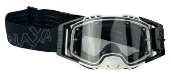 GOGLE ANTI-FOG PREMIUM C NAXA BIAŁE NAPIS CZARNY