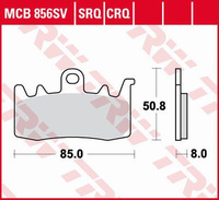 TRW LUCAS KLOCKI HAMULCOWE KH630 SINTER STREET BMW F 800 R 15-, S 1000 XR 17-, R 1200 GS / ADV / R / RT 13-18, R-NINE T 13-16, R 1250 R 19-, KAWASAKI H2 20-, TRIUMPH TIGER EXPLORER 1200 15-, PRZÓD