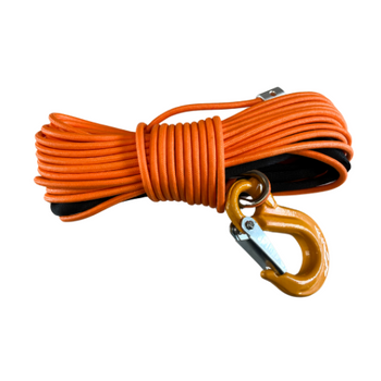 LINA SYNTETYCZNA WYCIĄGARKI QUADA W OPLOCIE Z HAKIEM 5MM 15M ATV POMARAŃCZOWA