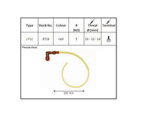 NGK FAJKA NA ŚWIECE EBONITOWA KĄTOWA (90) PRZEWÓD 50 CMM KOLOR CZERWONY (NR 8718)