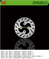 NG TARCZA HAMULCOWA TYŁ BETA REV 3 125/200/250/270 '03-'08 (165X3) (4X10,5MM)