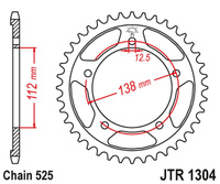 JT ZĘBATKA TYLNA 4357 43 HONDA CB 600 HORNET '07-'13, CBR 600F '97-'98, '11-'14, CBF 600 '04-'07 (435743JTZBK) (ŁAŃC. 525) KOLOR CZARNY