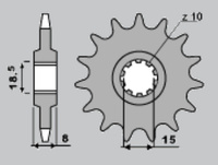 GROSSKOPF PROMOCJA ZĘBATKA PRZEDNIA 599 11 APRILIA 50 AF-1 '92-'92, 50 PEGASO '92-'93, 50 RED ROSE '92-'05, MALAGUTI 50 FIFTY EVOLUTION '91-'98, RIEJU 50 DRAC '96-'97