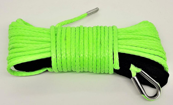 LINA SYNTETYCZNA DO WYCIĄGARKI QUADA 15MB 6MM LIMONKOWA