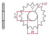 GROSSKOPF PROMOCJA ZĘBATKA PRZEDNIA 564 13 SUZUKI DL 1000 '02-'19, GSX-R 750/1000 '00-'20, GSX-S '15-'20 (JTF520.13) (-2)