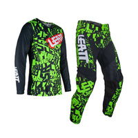 LEATT (NOWOŚĆ 2024) ZESTAW (KOMPLET) KOSZULKA + SPODNIE MOTO RIDE KIT 3.5 LIME KOLOR CZARNY/ŻÓŁTY FLUO ROZMIAR XL