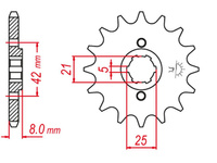 GROSSKOPF PROMOCJA ZĘBATKA PRZEDNIA 575 15 YAMAHA XT 600 '83-'89, TT600 '83-'97 (+1) (JTF575.15)