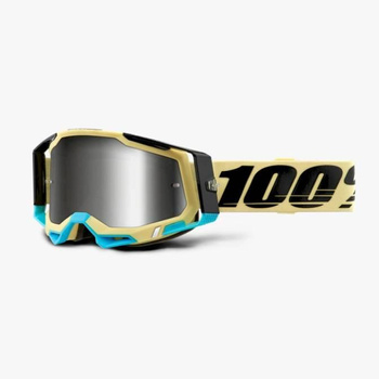 100 PROCENT (2022) FA20 RACECRAFT 2 GOGGLE AIRBLAST - MIRROR SILVER LENS GOGLE RACECRAFT 2 KOLOR BRĄZOWY SZYBKA SREBRNE LUSTRO
