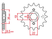 GROSSKOPF PROMOCJA ZĘBATKA PRZEDNIA 337 14 CR 250 '82-'85, CR500 '84-'85 (JTF337.14)