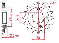 GROSSKOPF PROMOCJA ZĘBATKA PRZEDNIA 2099 15 HONDA XR 650 R '00-'07 (+1), KAWASAKI ZX-6R '98-'05, ZX-6RR '03-'05 (JTF1307.15) ŁAŃC.519