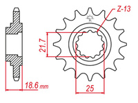 GROSSKOPF PROMOCJA ZĘBATKA PRZEDNIA 2119 14 KAWASAKI Z750 '04-'12, Z800 '13-'16 (JTF1538.14) (-1)