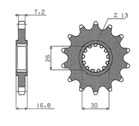 GROSSKOPF PROMOCJA ZĘBATKA PRZEDNIA 2068 14 HONDA CBR 600F '99-'14, CBR 600RR / CBR 900RR / CBR 1000RR / CRF 1000 '99-'21 (-2), CBR 650F '14-'21 (-1) (JTF1370.14)* (ŁAŃC. 525)