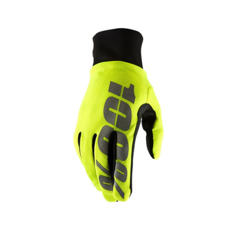 100 PROCENT (2022) RĘKAWICE CROSS/ENDURO MODEL HYDROMATIC NEON YELLOW (WODOODPORNE) KOLOR ŻÓŁTY FLUO ROZMIAR L STARY KOD: 10011-004-12