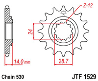JT ZĘBATKA PRZEDNIA 2077 17 KAWASAKI ZRX 1100/1200 '97-06 (207717JT) (ŁAŃC. 530)