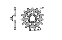 GROSSKOPF WYPRZEDAŻ ZĘBATKA PRZEDNIA 2141 1 KAWASAKI KXF 450 '06-'22 (-1), YAMAHA YZF, YZ 450F '07-'21 (-1), WRF 450,WR 450 F '07-'19, (JTF436.12) (JTF565.12)