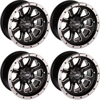 KOMPLET FELG MOOSE RACING 14X8 4/156 4+4 CZARNE POLARIS