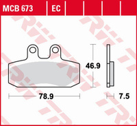 TRW LUCAS ZF KLOCKI HAMULCOWE KH256 ORGANIC HONDA SJ 50/100 '93-'00, CMX 250 REBEL '97-'99, DERBI RAMBLA 125/250/300 '08-'14 PRZÓD