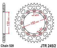 JT ZĘBATKA TYLNA 270 45 YAMAHA WR 250R '08-'20 (27045JT)* (ŁAŃC. 520)