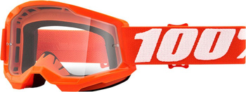 100 PROCENT (2022) STRATA 2 YOUTH GOGGLE ORANGE - CLEAR LENS GOGLE STRATA 2 JUNIOR DZIECIĘCE KOLOR POMARAŃCZOWY SZYBKA PRZEŹROCZYSTA STARY KOD: 50521-101-05