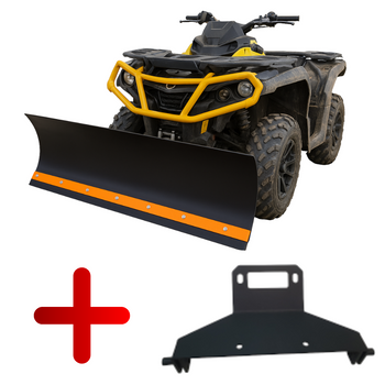 ZESTAW KOMPLET PŁUG + PŁYTA MONTAŻOWA NA KLIK CAN-AM OUTLANDER G3 2025 POMARAŃCZOWY