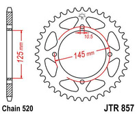 JT ZĘBATKA TYLNA 857 37 YAMAHA XT 600 '83-94 (JTR857.37) (ŁAŃC. 520) - PATRZ 458837JT