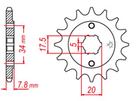 GROSSKOPF PROMOCJA ZĘBATKA PRZEDNIA 279 13 HONDA XR 250R '90-'96, CRF 150 '03-'18, CRF 230 '03-'19 (JTF327.13)