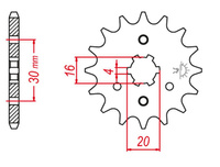 GROSSKOPF PROMOCJA ZĘBATKA PRZEDNIA 517 15 KAWASAKI KDX 125 '90-'99, BN 125 '98-'06 (JTF417.15)