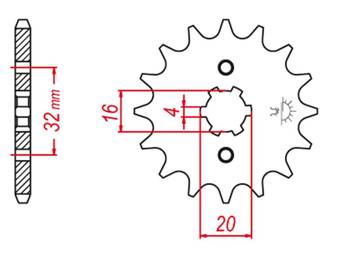 GROSSKOPF PROMOCJA ZĘBATKA PRZEDNIA 554 15 / 2182 15 YAMAHA WR 125R/X '09-'15, YZF 125R '09-'20, MT 125 '15-'20 (-1), DT 80LC '83-'94, (JTF1550.15 / JTF550.15)* (ŁAŃC. 428)