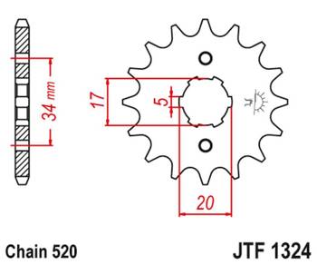 JT ZĘBATKA PRZEDNIA 2060 13 HONDA CRF 230 '03-15' TRX 200 SX FOUTRAX '86-88' '90-97' (206013JT) (ŁAŃC. 520)