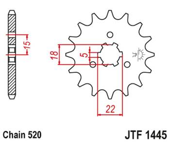 JT ZĘBATKA PRZEDNIA 423 14 KAWASAKI KX 125 '94-'07 (42314JT) (ŁAŃC. 520)