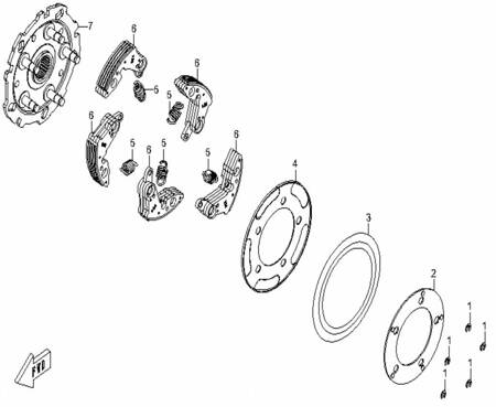 6. SZCZĘKI SPRZĘGŁA CFMOTO 500 X5, 0180-054200 5 SZT