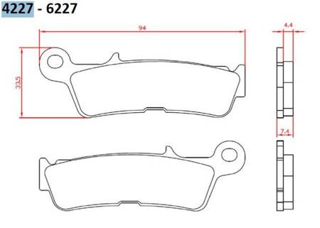 BRENTA KLOCKI HAMULCOWE SPIEK METALICZNY (ZŁOTE) YAMAHA YZ 450 '20-, PRZÓD (FT 4227)