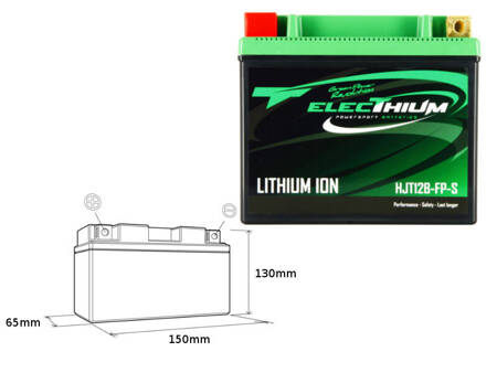 ELECTHIUM AKUMULATOR LITOWO-JONOWY ZE WSKAŹNIKIEM NAŁADOWANIA HJT12B-FP-S (150X65X130) (YT12B-BS, YT14B-BS, YB16AL-A2) (WAGA 1,1KG)